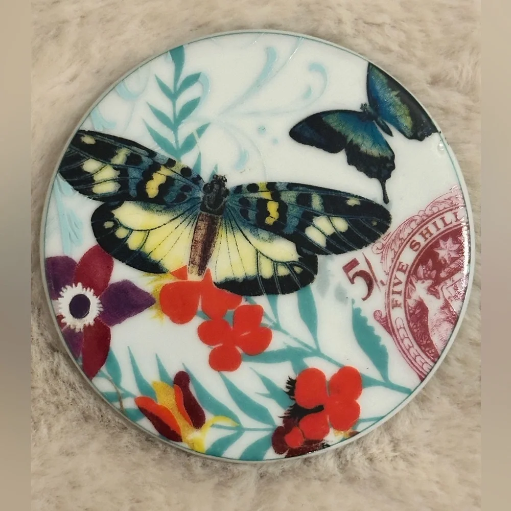 Anthropologie Butterfly and Bird Coasters Trinket Dishes